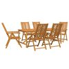 vidaXL Tuin eettafelset 7 pcs Bruin Massief Acaciahout