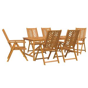 vidaXL Tuin eettafelset 7 st Bruin Massief Acaciahout