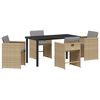 vidaXL Tuin eettafelset 5 st Beige poly rattan