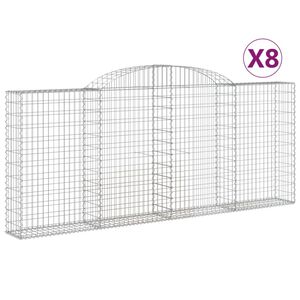 vidaXL Schanskorven 8 st gewelfd 300x30x120/140 cm ijzer