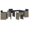 vidaXL Tuin eettafelset 5 st Grijs poly rattan