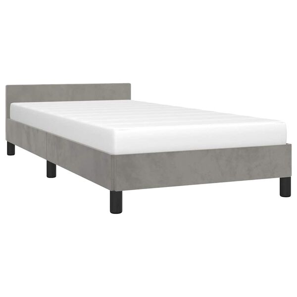 vidaXL Bedframe zonder matras 90x200 cm fluweel lichtgrijs