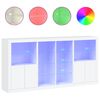 vidaXL Dressoir met LED-verlichting 202x37x100 cm wit