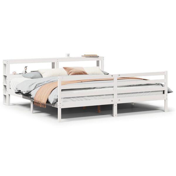 vidaXL Bedframe met hoofdeinde zonder matras 180x200 cm wit