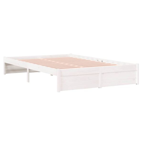 vidaXL Bedframe massief hout wit 120x200 cm