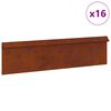 vidaXL Slakkenhekje 16 pcs Roestig 100 x 3,5 x 25 cm Cortenstaal
