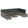 vidaXL Tuin Sofa Set 10 st Grijs poly rattan