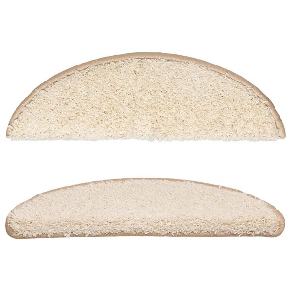 vidaXL Trapmatten 15 st 56x17x3 cm Cr&egrave;me Halfrond