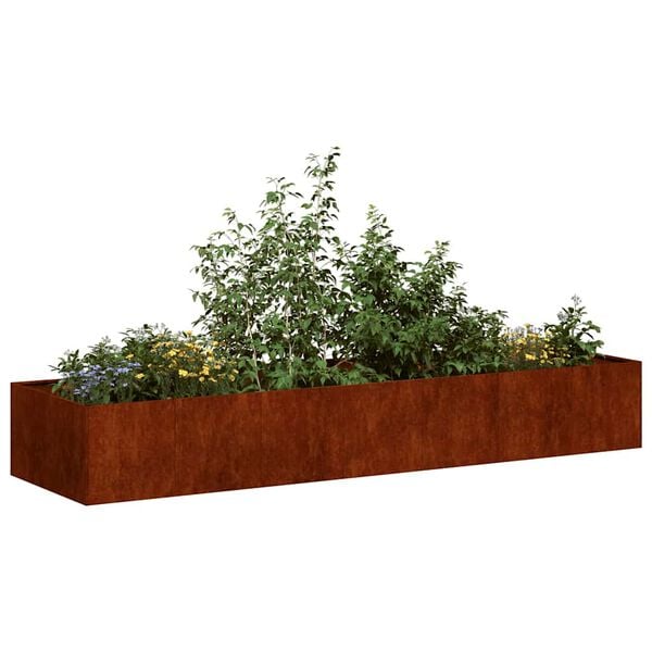vidaXL Plantenbak roestig 280x80x40 cm weervast staal