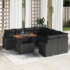 vidaXL Tuin Sofa Set met opslag 9 pcs Zwart Poly riet