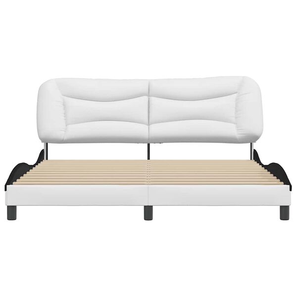 vidaXL Bedframe zonder matras "Hvar" kunstleer wit en zwart 180x200 cm