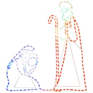 vidaXL Kerstfiguren Jozef en Maria met 264 LED's 40x55 en 38x100 cm