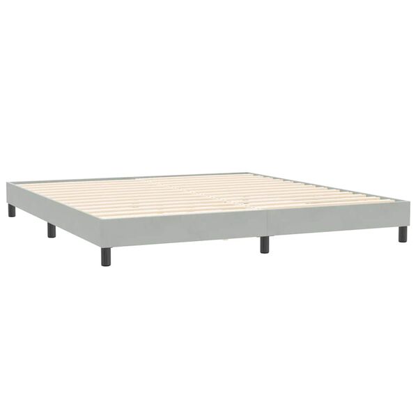vidaXL Bedframe zonder matras 200x220 cm fluweel lichtgrijs