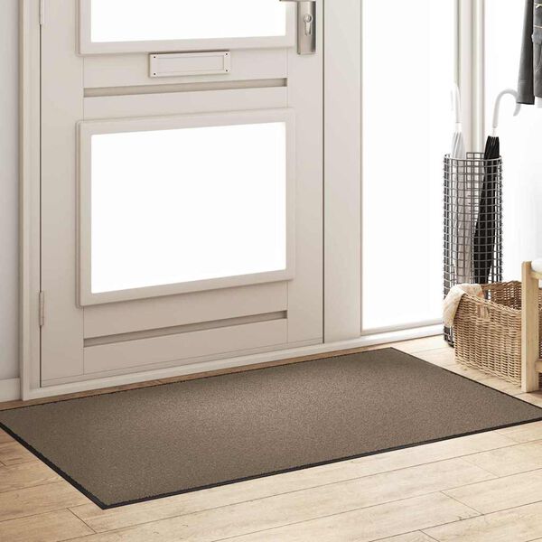 vidaXL Deurmat Beige en zwart 90 x 150 cm Polypropyleen en vinyl