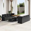 vidaXL Tuin Sofa Set met kussen met opslag met kussen 11 pcs Zwart