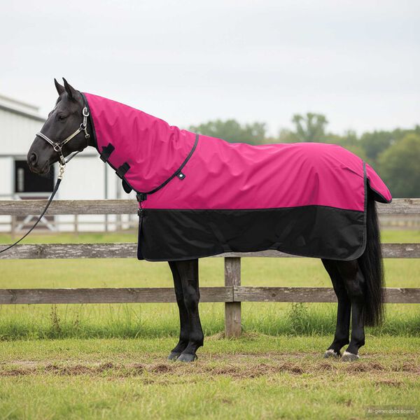 vidaXL Paardendeken Roze en Zwart 125 cm Polyester