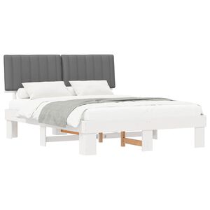 vidaXL Bedframe met Gevoerd Hoofdgedeelte Lichtgrijs 150 x 200 cm