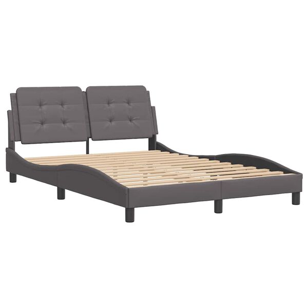 vidaXL Bedframe zonder matras "Zadar" kunstleer grijs 120x200 cm