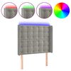 vidaXL Hoofdbord LED 83x16x118/128 cm fluweel lichtgrijs