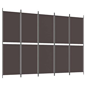 vidaXL Kamerscherm met 5 panelen 250x180 cm stof bruin