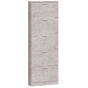 vidaXL Schoenenkast 59x17x169 cm bewerkt hout betongrijs