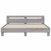 vidaXL Bedframe met hoofdeinde bewerkt hout grijs sonoma 160x200 cm
