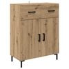 vidaXL Dressoir Artisan Eiken 69,5 x 34 x 90 cm Bewerkt hout