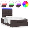 vidaXL Ottoman bed met matras en LED's 120x190 cm stof donkerbruin