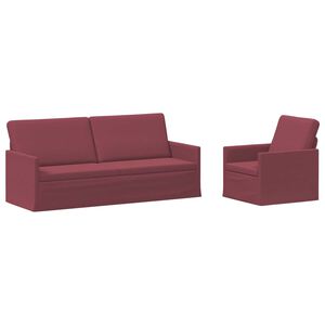vidaXL Bankstel 2 pcs Wijnrood Stof