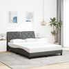 vidaXL Bedframe zonder matras stof donkergrijs 140x190 cm