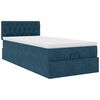 vidaXL Ottoman bed met matras en LED's 90x190cm fluweel donkerblauw