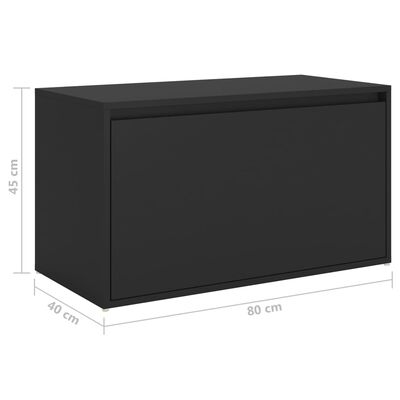 vidaXL Halbank 80x40x45 cm spaanplaat zwart