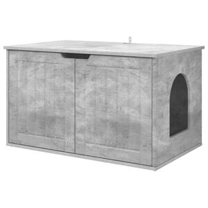 vidaXL Kattenhuis Beton 85 x 55 x 50,5 cm Bewerkt hout