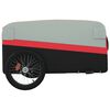 vidaXL Fietstrailer 45 kg ijzer zwart en rood