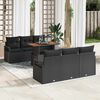 vidaXL Tuin Sofa Set met kussen 7 pcs Zwart