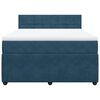 vidaXL Boxspring met matras fluweel blauw 160x200 cm