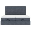 vidaXL Ottoman bed met matrassen 160x200cm fluweel donkergrijs