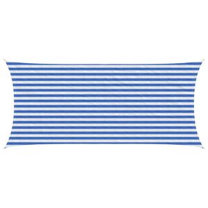 vidaXL Zonneschaduwzeil Blauw en Wit 2 x 4 m HDPE