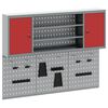 vidaXL Gereedschapskast set met plank 4 st Rood Gepoedercoat staal