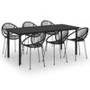 vidaXL 7-delige Tuinset PVC-rattan zwart