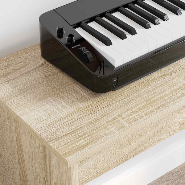 vidaXL Keyboardstand Sonoma Eiken 100 x 32 x 64 cm Bewerkt hout