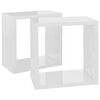 vidaXL Wandschappen kubus 2 st 26x15x26 cm hoogglans wit