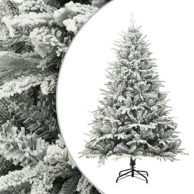 vidaXL Kunstkerstboom met sneeuwvlokken 180 cm PVC en PE groen