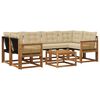 vidaXL Buiten bankenset met kussen 7 pcs Natuurlijk en Beige
