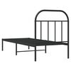 vidaXL Bedframe met hoofdbord metaal zwart 75x190 cm