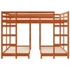 vidaXL Drie-hoog Bunk Bed Frame Wasbruin 160 x 200 cm