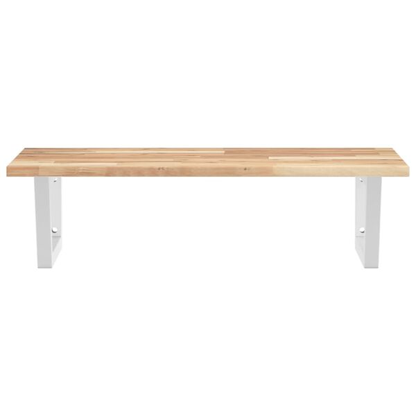 vidaXL Badkamer wandschap staal en massief acaciahout