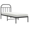 vidaXL Bedframe met hoofdbord metaal zwart 75x190 cm