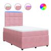 vidaXL Boxspring met matras fluweel roze 120x200 cm
