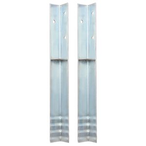 vidaXL Grondanker L-vormig 5x5x50 cm gegalvaniseerd staal 2 st